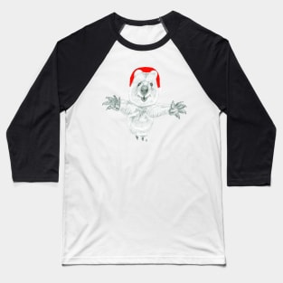 Jumping quokka with a Xmas Hat! Baseball T-Shirt